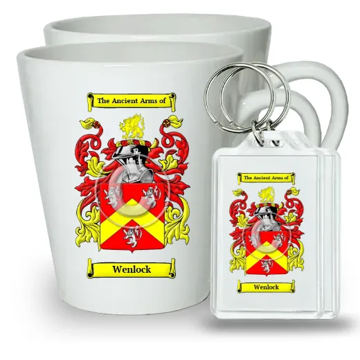 Wenlock Pair of Latte Mugs and Pair of Keychains