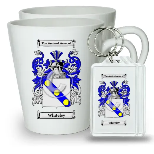 Whiteley Pair of Latte Mugs and Pair of Keychains