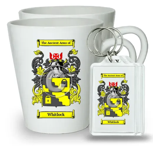 Whitlock Pair of Latte Mugs and Pair of Keychains
