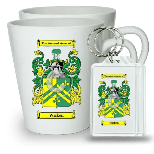 Wicken Pair of Latte Mugs and Pair of Keychains