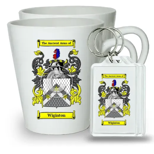 Wiginton Pair of Latte Mugs and Pair of Keychains