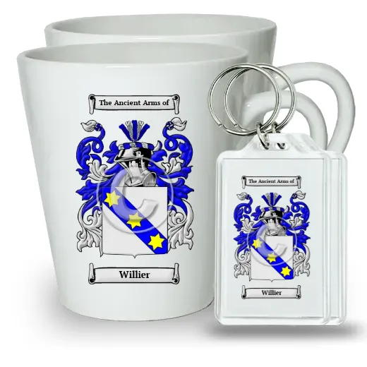 Willier Pair of Latte Mugs and Pair of Keychains