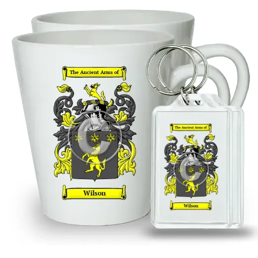 Wilson Pair of Latte Mugs and Pair of Keychains