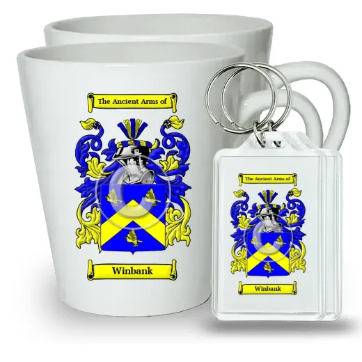 Winbank Pair of Latte Mugs and Pair of Keychains