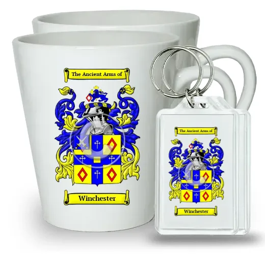 Winchester Pair of Latte Mugs and Pair of Keychains