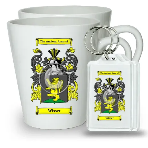Wisser Pair of Latte Mugs and Pair of Keychains