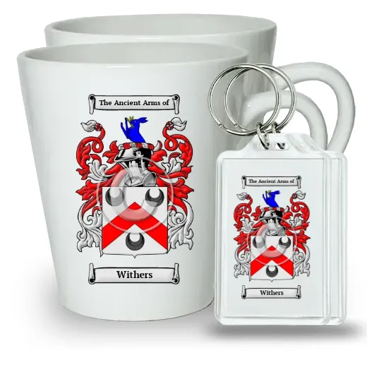 Withers Pair of Latte Mugs and Pair of Keychains
