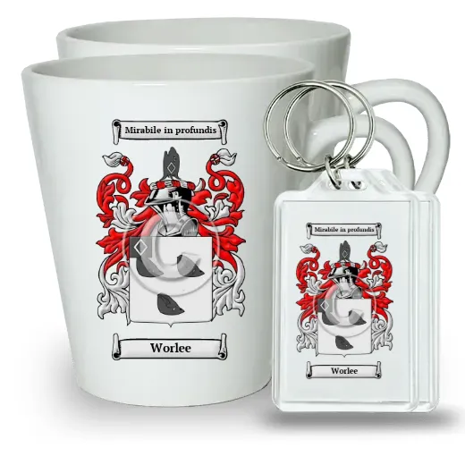 Worlee Pair of Latte Mugs and Pair of Keychains