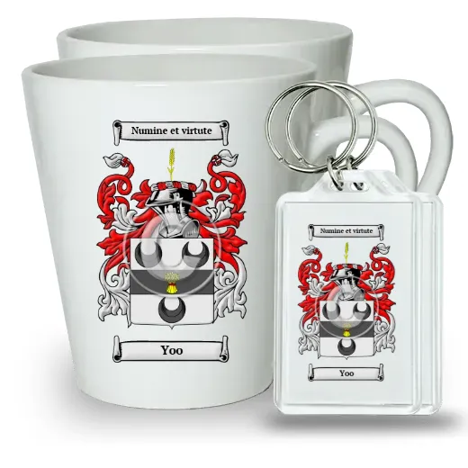 Yoo Pair of Latte Mugs and Pair of Keychains