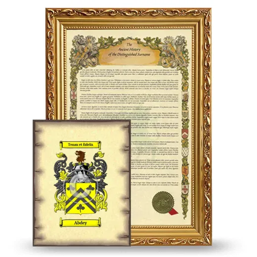 Abdey Framed History and Coat of Arms Print - Gold