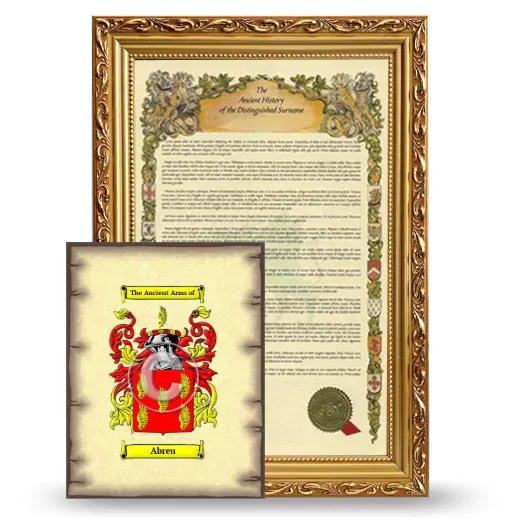 Abreu Framed History and Coat of Arms Print - Gold