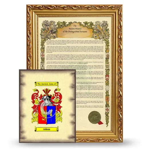 Adam Framed History and Coat of Arms Print - Gold