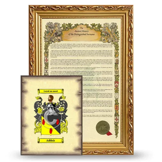 Addair Framed History and Coat of Arms Print - Gold