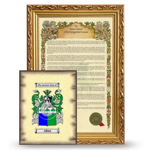 Albini Framed History and Coat of Arms Print - Gold
