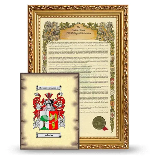 Alesio Framed History and Coat of Arms Print - Gold