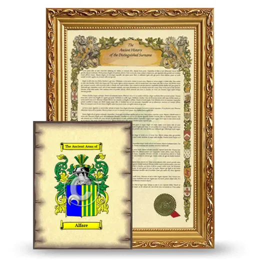Alfare Framed History and Coat of Arms Print - Gold