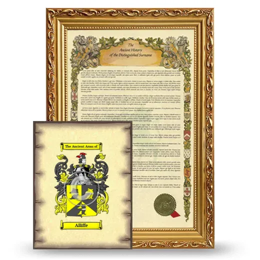 Alliffe Framed History and Coat of Arms Print - Gold