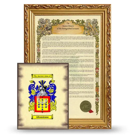 Altamirano Framed History and Coat of Arms Print - Gold