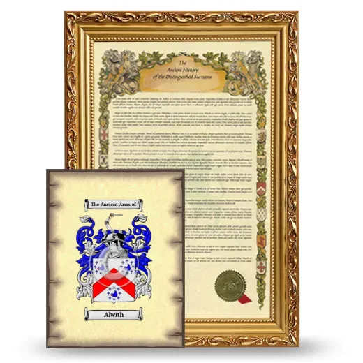 Alwith Framed History and Coat of Arms Print - Gold