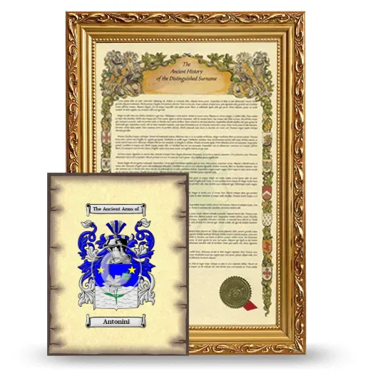 Antonini Framed History and Coat of Arms Print - Gold