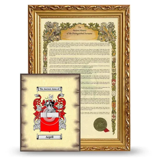 Argell Framed History and Coat of Arms Print - Gold