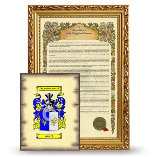 Asscot Framed History and Coat of Arms Print - Gold