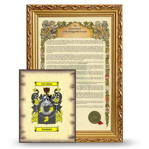 Assmore Framed History and Coat of Arms Print - Gold