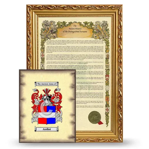 Audini Framed History and Coat of Arms Print - Gold