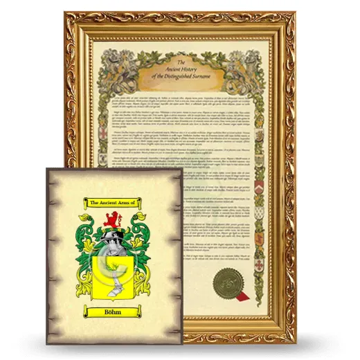Böhm Framed History and Coat of Arms Print - Gold
