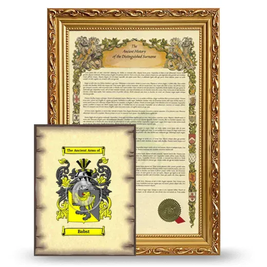 Babst Framed History and Coat of Arms Print - Gold