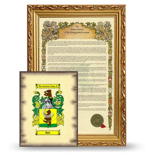 Bair Framed History and Coat of Arms Print - Gold
