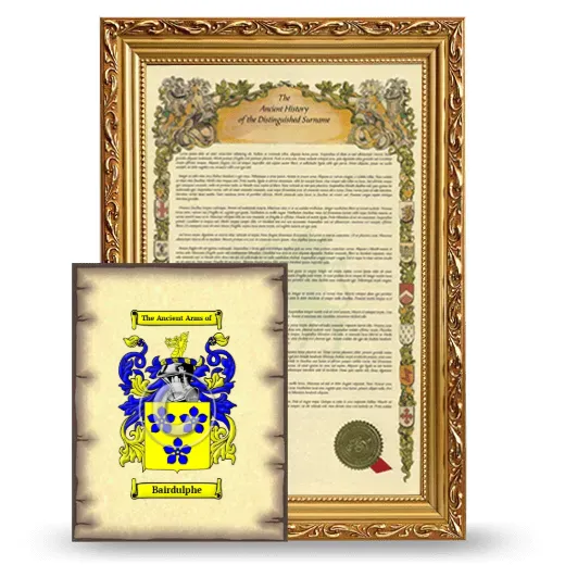 Bairdulphe Framed History and Coat of Arms Print - Gold