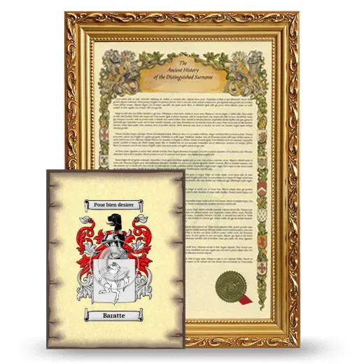 Baratte Framed History and Coat of Arms Print - Gold