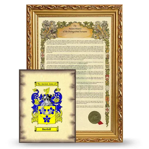 Bardolf Framed History and Coat of Arms Print - Gold