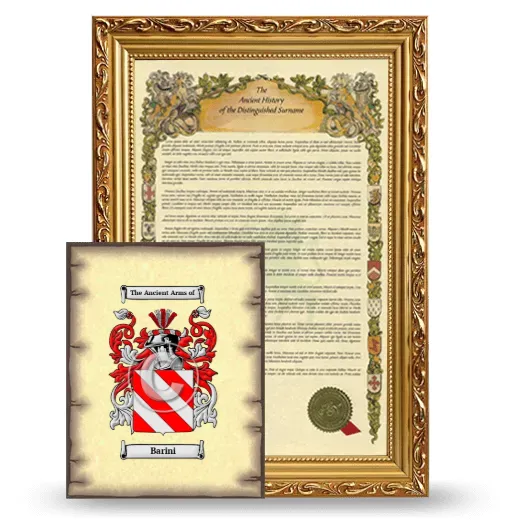 Barini Framed History and Coat of Arms Print - Gold
