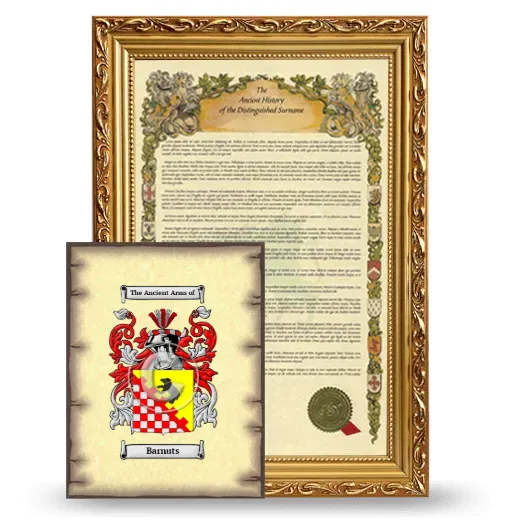 Barnuts Framed History and Coat of Arms Print - Gold