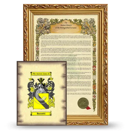 Barsotti Framed History and Coat of Arms Print - Gold
