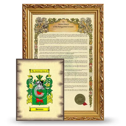 Becerro Framed History and Coat of Arms Print - Gold