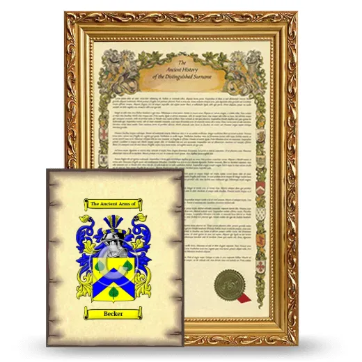 Becker Framed History and Coat of Arms Print - Gold