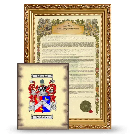 Beckforthey Framed History and Coat of Arms Print - Gold