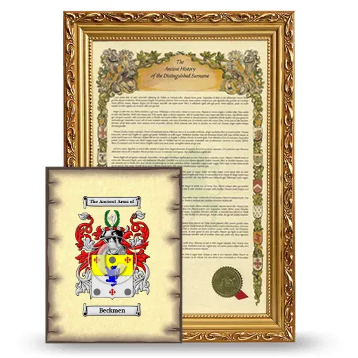 Beckmen Framed History and Coat of Arms Print - Gold