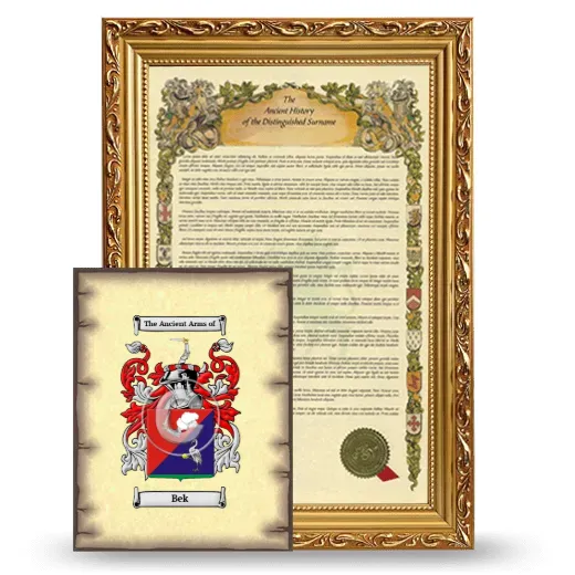 Bek Framed History and Coat of Arms Print - Gold