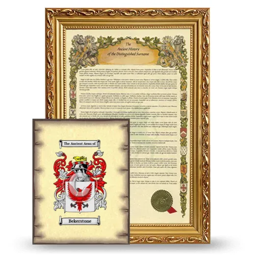 Bekerstone Framed History and Coat of Arms Print - Gold