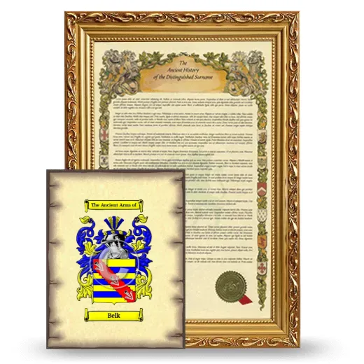 Belk Framed History and Coat of Arms Print - Gold