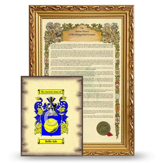 Belle-isle Framed History and Coat of Arms Print - Gold