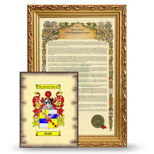 Benda Framed History and Coat of Arms Print - Gold