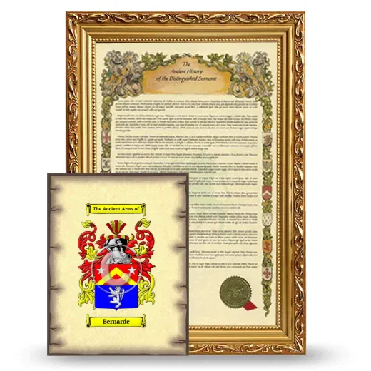 Bernarde Framed History and Coat of Arms Print - Gold