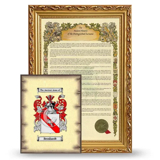 Bernhardt Framed History and Coat of Arms Print - Gold