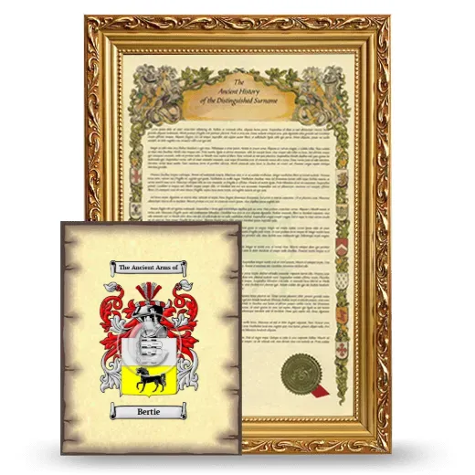 Bertie Framed History and Coat of Arms Print - Gold