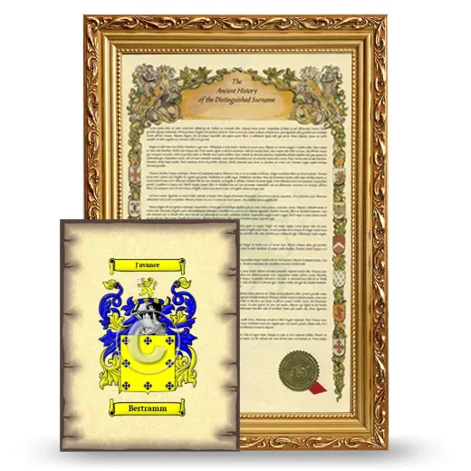Bertramm Framed History and Coat of Arms Print - Gold